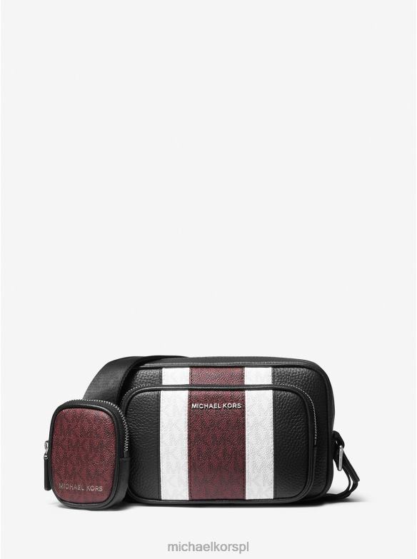 Torba na aparat ze skóry Hudson i logo z etui kobiety Michael Kors merlot LHN66953 Akcesoria