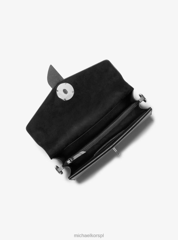 Torba na ramię z logo Greenwich, nabijana średnimi ćwiekami kobiety Michael Kors czarny LHN66941 Akcesoria