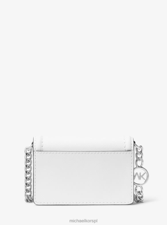 Torebka kopertowa ze skóry saffiano typu jet set kobiety Michael Kors optyczna biel LHN66739 Akcesoria