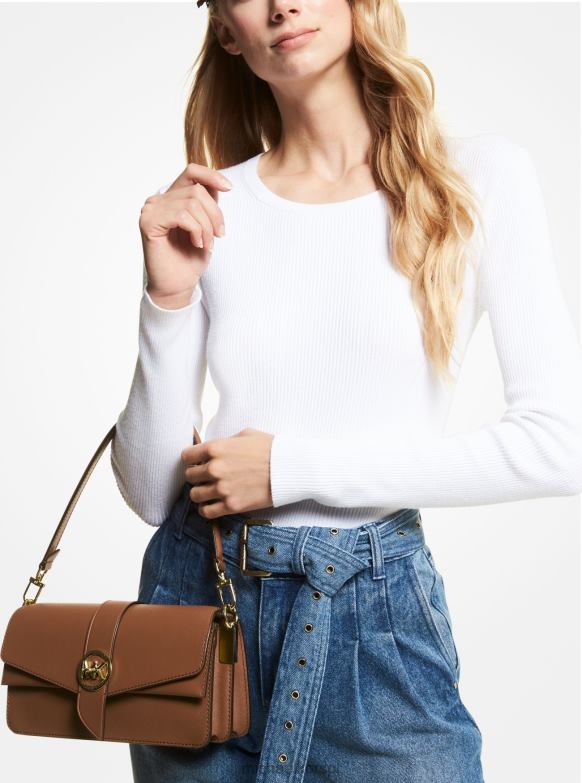 Torebka na ramię Greenwich ze skóry saffiano średniej wielkości kobiety Michael Kors bagaż LHN66923 Akcesoria