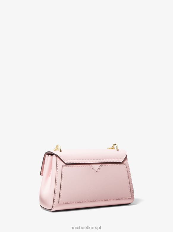 mała skórzana torebka na ramię lita kobiety Michael Kors róż w proszku LHN661022 Akcesoria