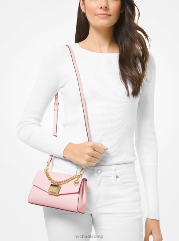 mała skórzana torebka na ramię lita kobiety Michael Kors róż w proszku LHN661022 Akcesoria