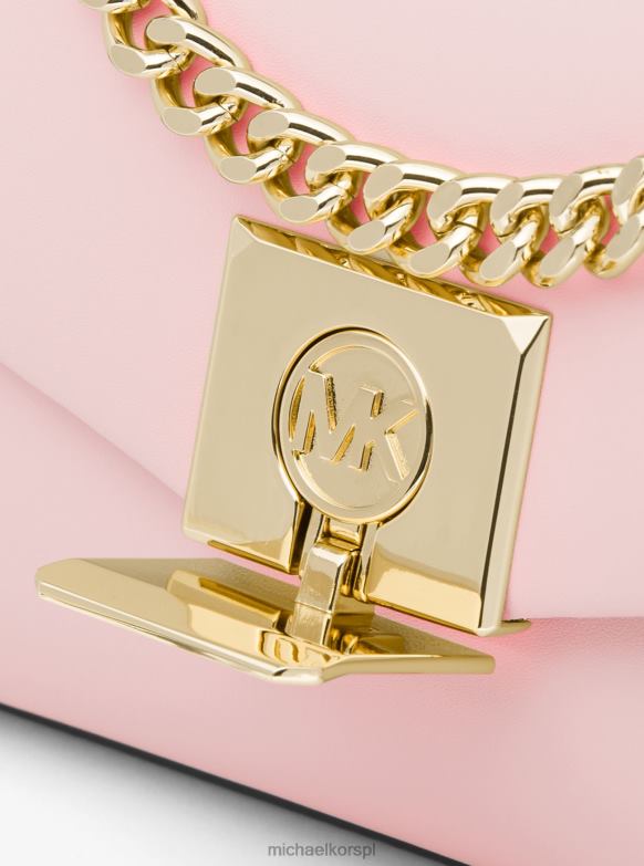 mała skórzana torebka na ramię lita kobiety Michael Kors róż w proszku LHN661022 Akcesoria