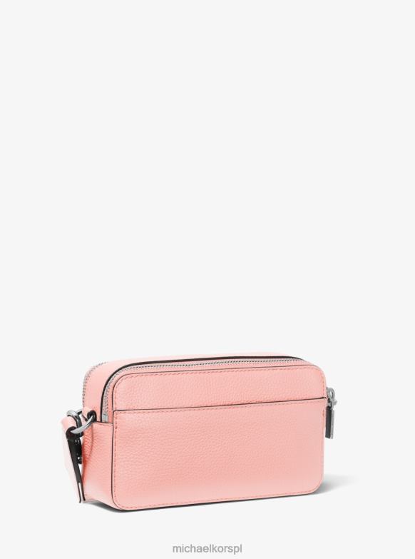 mała torba na aparat ze skóry żwirowej, zapinana na podwójny zamek błyskawiczny kobiety Michael Kors różowy LHN66741 Akcesoria