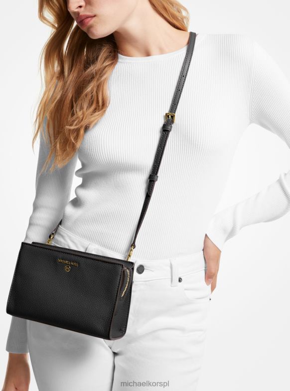 Średnia torba na ramię Valerie ze skóry żwirowej kobiety Michael Kors czarny LHN66915 Akcesoria