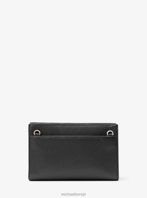 Średnia torba na ramię Valerie ze skóry żwirowej kobiety Michael Kors czarny LHN66915 Akcesoria