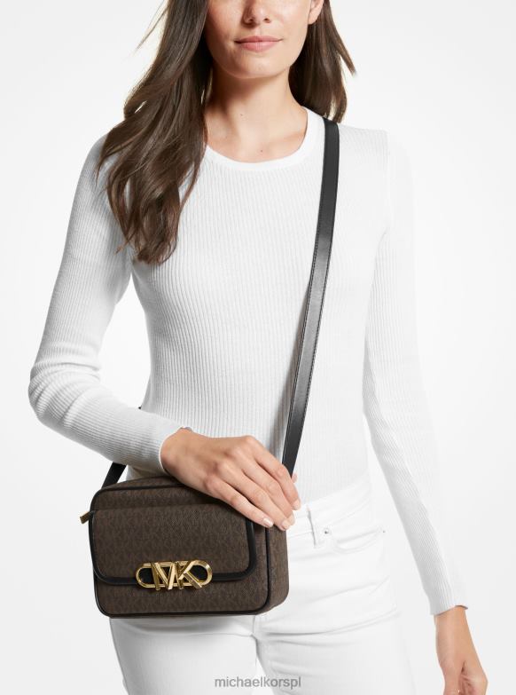 Średnia torba na ramię z logo Parker kobiety Michael Kors brązowy/czarny LHN66691 Akcesoria