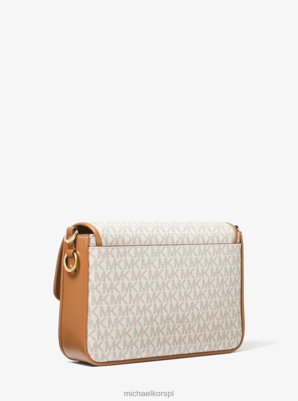 Średnie logo Bradshaw i skórzana torba listonoszka kobiety Michael Kors wanilia/żołądź LHN66969 Akcesoria