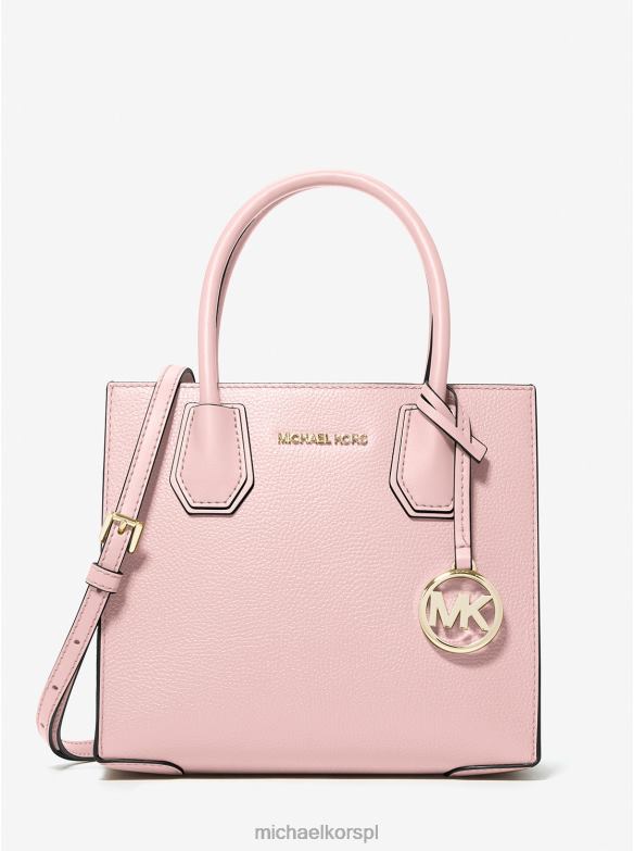 Średniej wielkości torebka na ramię ze skóry mercer kobiety Michael Kors róż w proszku LHN661012 Akcesoria