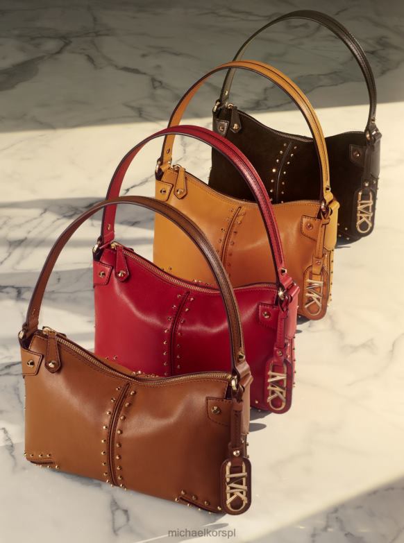 Astor duża, skórzana torba na ramię nabijana ćwiekami kobiety Michael Kors bagaż LHN661291 Akcesoria