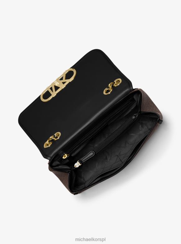 Bardzo duża torba na ramię z logo Parker kobiety Michael Kors brązowy/czarny LHN661303 Akcesoria