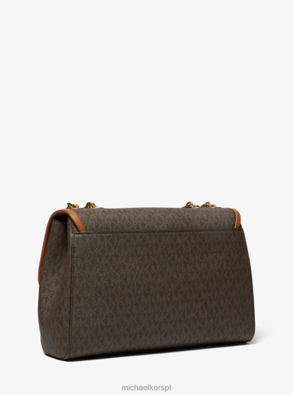 Bardzo duża torba na ramię z logo Parker kobiety Michael Kors brn/żołądź LHN661304 Akcesoria