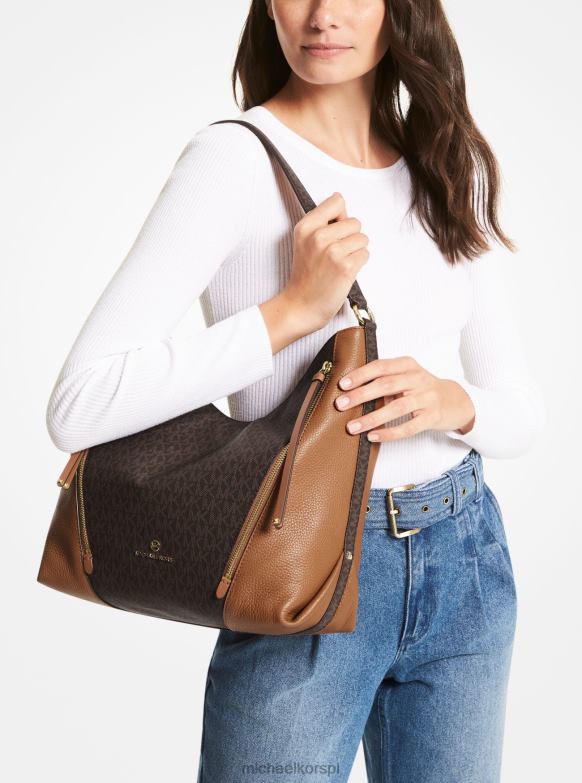 Brooklyn duża torba na ramię z logo kobiety Michael Kors brn/żołądź LHN661382 Akcesoria