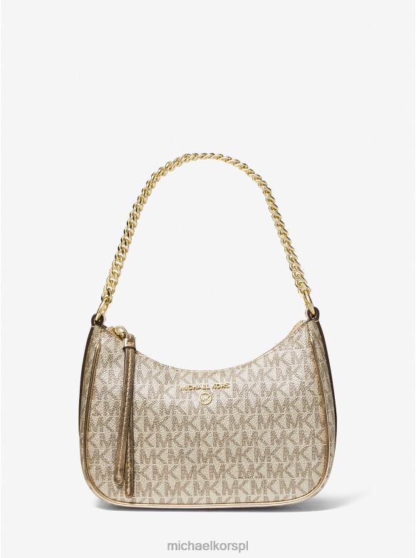 Mała metaliczna kieszonka z logo Jet Set kobiety Michael Kors blade złoto LHN661363 Akcesoria