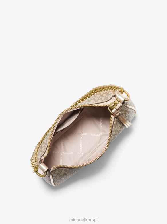 Mała metaliczna kieszonka z logo Jet Set kobiety Michael Kors blade złoto LHN661363 Akcesoria