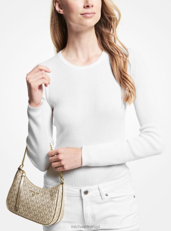 Mała metaliczna kieszonka z logo Jet Set kobiety Michael Kors blade złoto LHN661363 Akcesoria