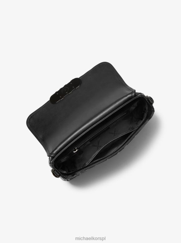 Parker średnia torba na ramię z włosiem cielęcym w zwierzęcy wzór kobiety Michael Kors czarny biały LHN661324 Akcesoria