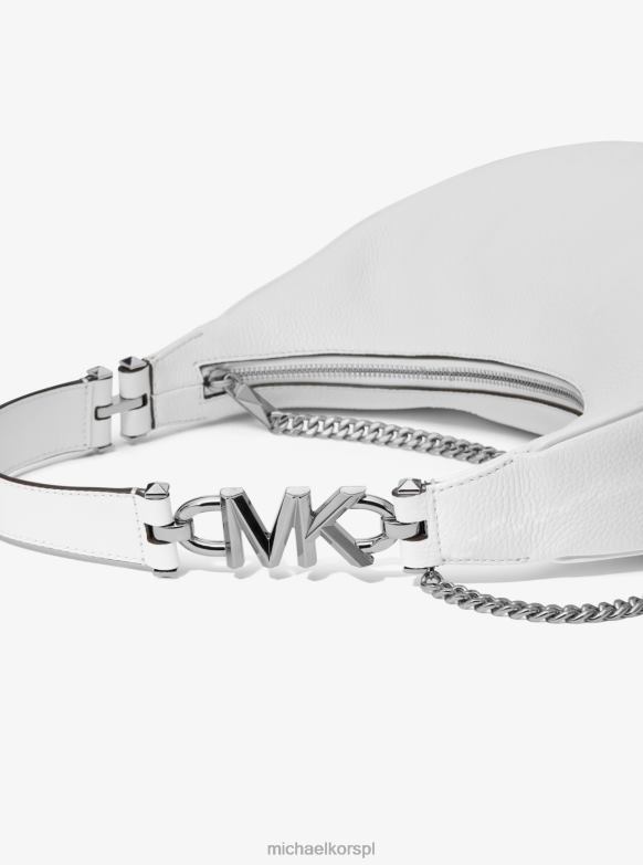 Piper duża torba na ramię ze skóry w kolorze kamienistej skóry kobiety Michael Kors optyczna biel LHN661298 Akcesoria