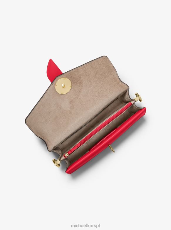 Torba na ramię Greenwich, nabijana średnimi ćwiekami, ze skóry saffiano kobiety Michael Kors karmazynowy LHN661364 Akcesoria