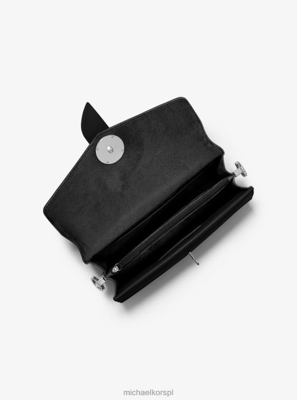 Torebka na ramię Greenwich ze średniej wielkości ćwiekami ze skóry saffiano kobiety Michael Kors czarny LHN661339 Akcesoria