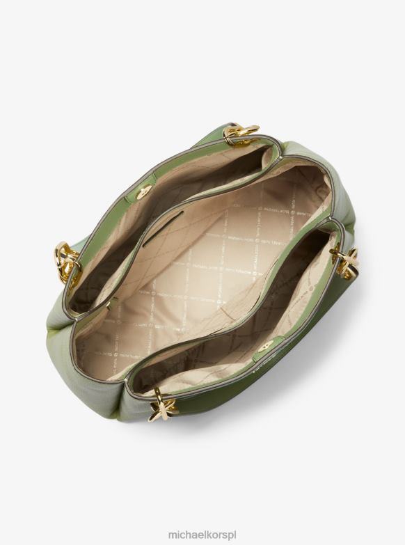 Trisha duża torebka na ramię ze skóry w kolorze kamienistej skóry kobiety Michael Kors jasna szałwia LHN661319 Akcesoria