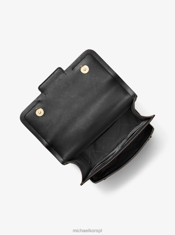 Wrzosowa, duża torba na ramię ze skóry z tłoczonym wzorem krokodyla, nabijana ćwiekami kobiety Michael Kors czarny LHN661308 Akcesoria