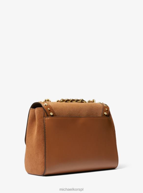 Zamszowa torba na ramię Parker ze średnimi ćwiekami kobiety Michael Kors bagaż LHN661300 Akcesoria