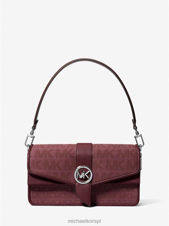 Żakardowa torba na ramię z logo Greenwich kobiety Michael Kors merlot LHN661330 Akcesoria