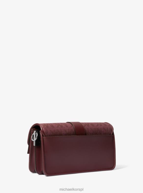 Żakardowa torba na ramię z logo Greenwich kobiety Michael Kors merlot LHN661330 Akcesoria