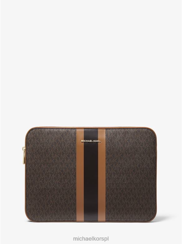 Etui na laptopa 13 cali z logo Jet Set kobiety Michael Kors brn/żołądź LHN661544 Akcesoria