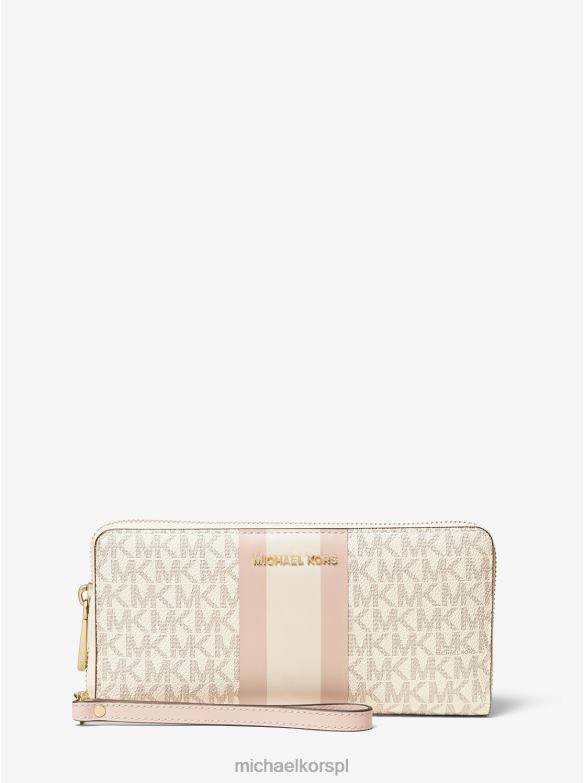 Kontynentalna opaska na nadgarstek z paskiem z logo kobiety Michael Kors waniliowy/delikatny róż LHN661555 Akcesoria