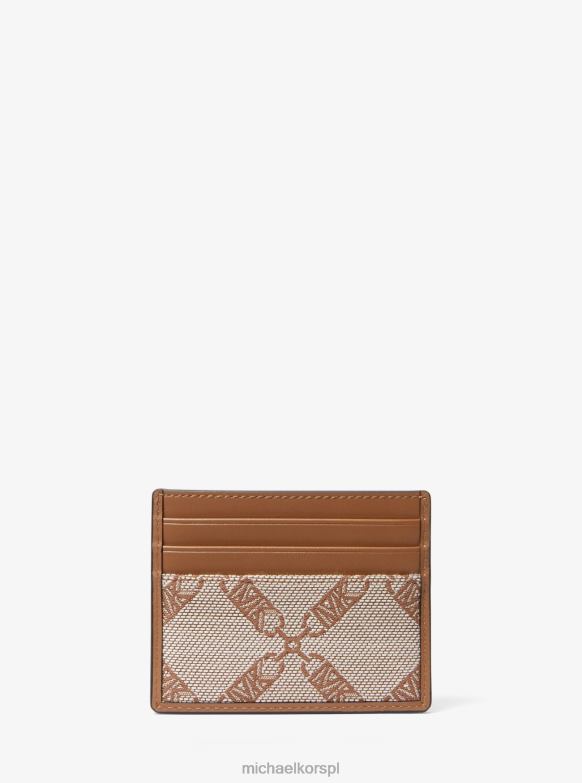 Żakardowe etui na karty z logo Hudson Empire kobiety Michael Kors bagaż LHN661554 Akcesoria