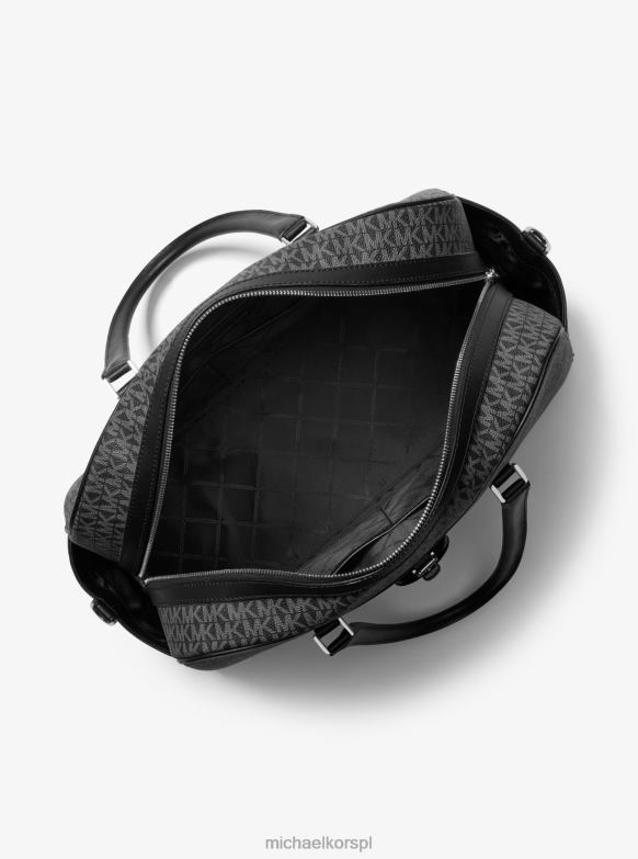 bardzo duża torba weekendowa z logo w tradycyjnym stylu kobiety Michael Kors czarny biały LHN661532 Akcesoria