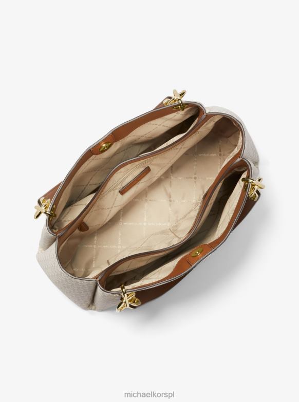 Duża torba na ramię z logo Trisha kobiety Michael Kors wanilia LHN661143 Akcesoria