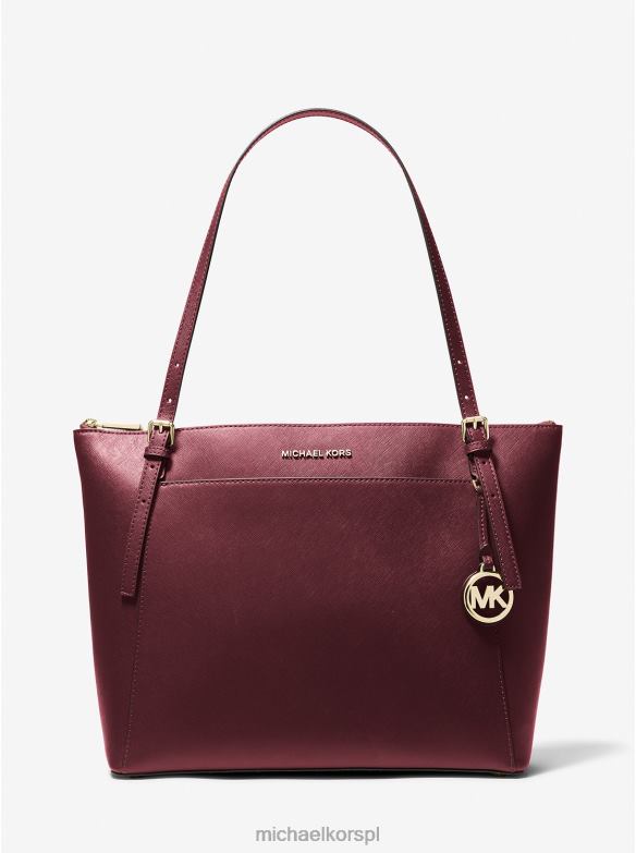 Duża torba typu shopper voyager ze skóry saffiano kobiety Michael Kors merlot LHN661148 Akcesoria