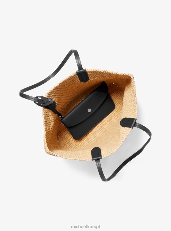 Duża torba z tkanej słomy Eliza kobiety Michael Kors naturalny/czarny LHN661154 Akcesoria