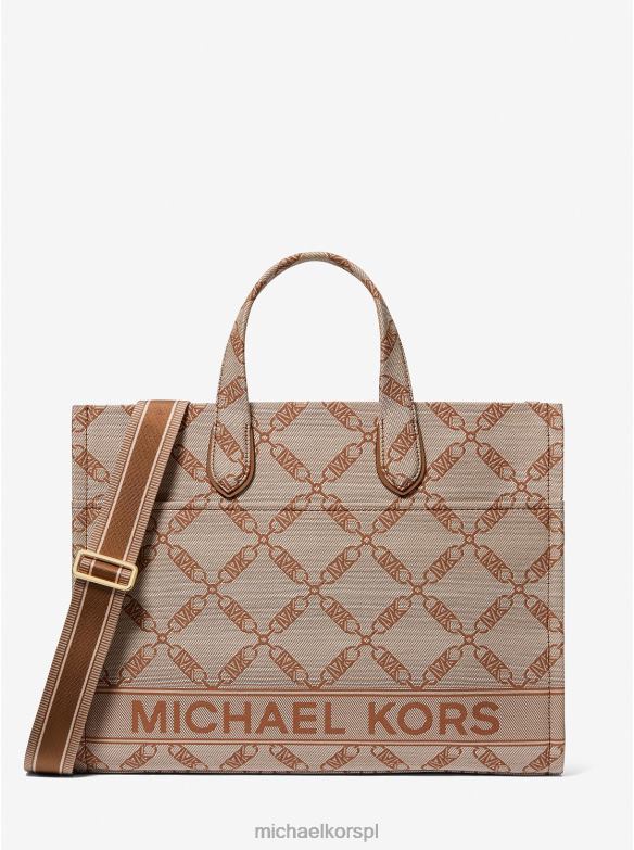 Gigantyczna, żakardowa torba typu shopper z logo imperium kobiety Michael Kors naturalny/bagaż LHN661156 Akcesoria