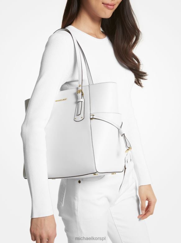 Mała skórzana torba typu voyager kobiety Michael Kors optyczna biel LHN661146 Akcesoria