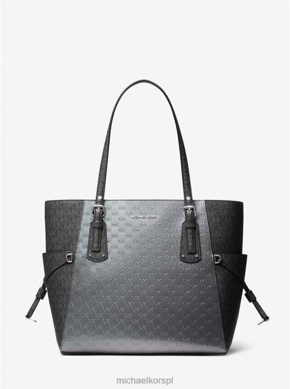 Mała torba typu shopper voyager z wytłaczanej lakierowanej skóry i logo kobiety Michael Kors wrzosowy szary LHN661153 Akcesoria