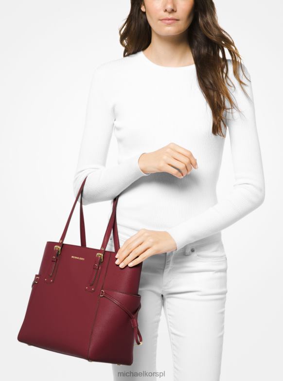 Mała torebka typu shopper ze skóry krzyżowej voyager kobiety Michael Kors dk jagody LHN661120 Akcesoria