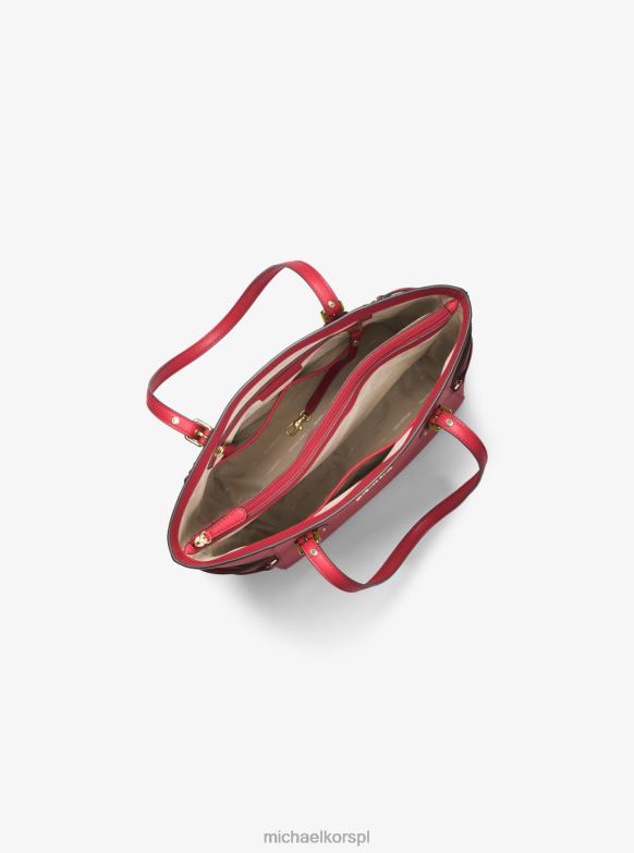 Mała torebka typu shopper ze skóry krzyżowej voyager kobiety Michael Kors karmazynowy LHN661117 Akcesoria