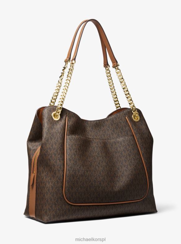 Piper duża torba na ramię z logo kobiety Michael Kors brn/żołądź LHN661064 Akcesoria