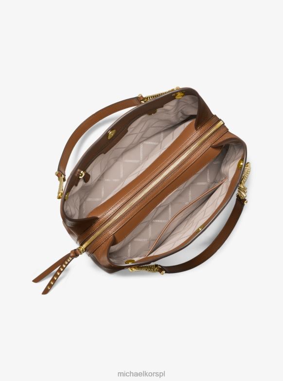 Piper duża torba na ramię ze skóry w kolorze kamienistej skóry kobiety Michael Kors bagaż LHN661069 Akcesoria