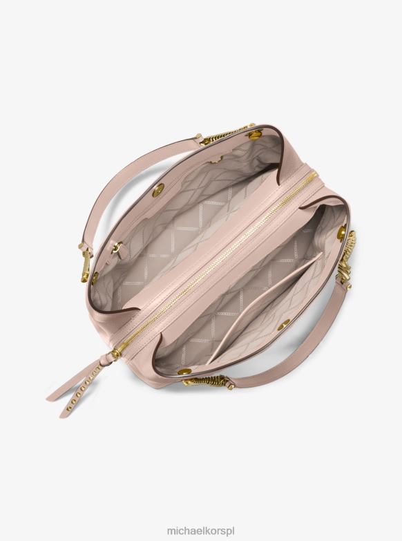 Piper duża torba na ramię ze skóry w kolorze kamienistej skóry kobiety Michael Kors delikatny róż LHN661071 Akcesoria