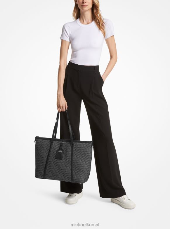 Tradycyjna torba z dużym logo kobiety Michael Kors czarny biały LHN661178 Akcesoria