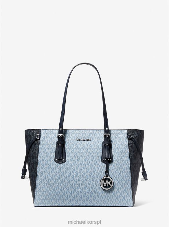 Voyager średnia dwukolorowa torba z logo kobiety Michael Kors chambray/granatowy LHN661192 Akcesoria