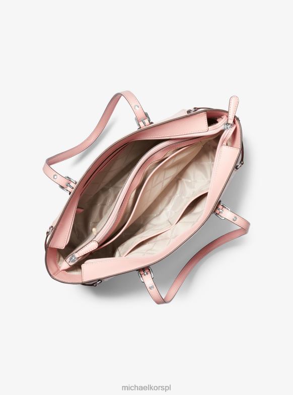 Średniej wielkości torba typu tote ze skóry krzyżowej voyager kobiety Michael Kors różowy LHN661035 Akcesoria