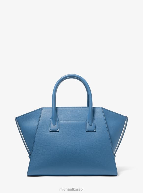Avril duża skórzana torba zapinana na zamek błyskawiczny kobiety Michael Kors dziedzictwo niebieskie LHN661448 Akcesoria