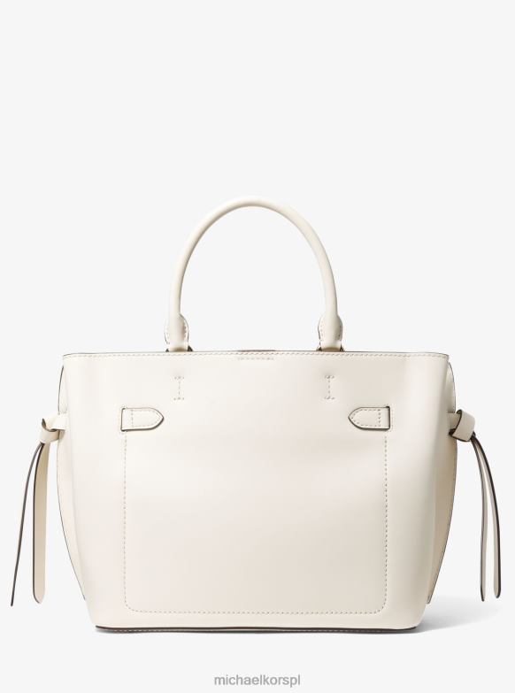 Duża skórzana torba Hamilton Legacy z paskiem kobiety Michael Kors To krem LHN661470 Akcesoria