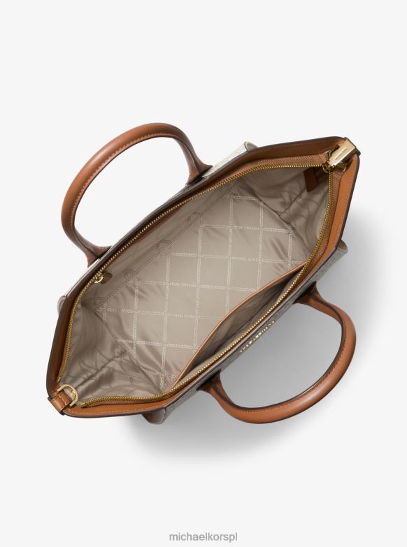 Duża torba z logo Avril, zapinana na zamek błyskawiczny kobiety Michael Kors wanilia/żołądź LHN661494 Akcesoria